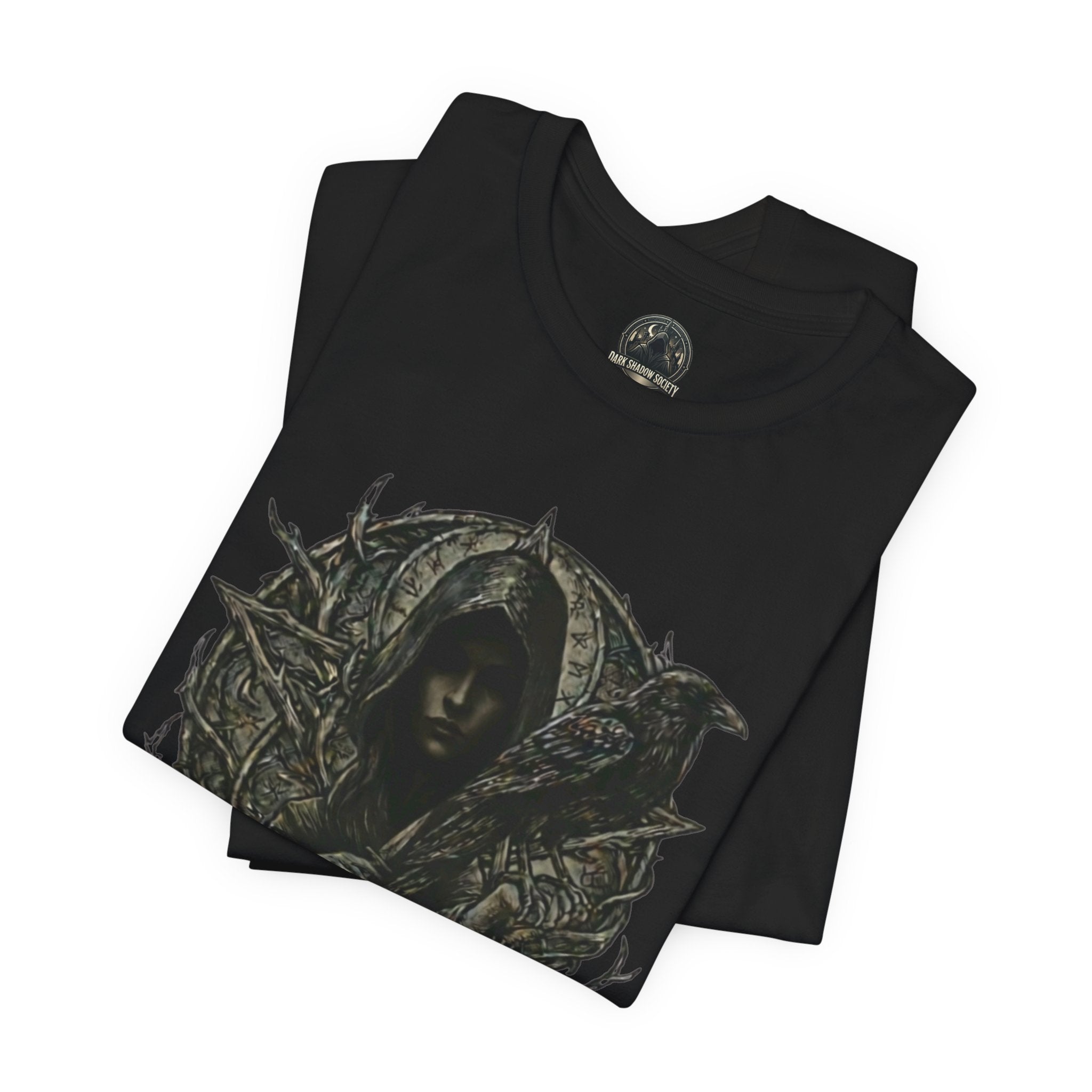 Dark Shadow Society Witch Tee — Gothic Witchcraft Graphic T-Shirt