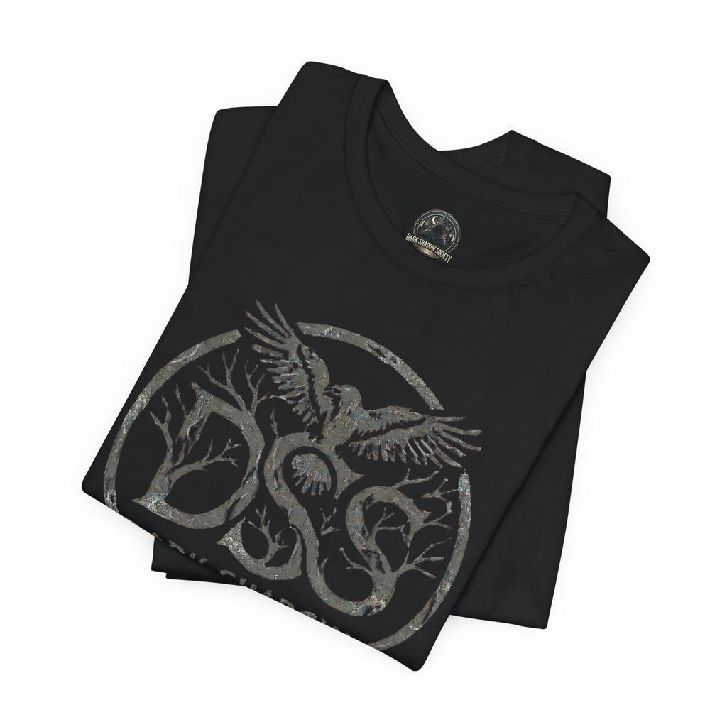 Forest Crow Tee — Dark Nature Graphic T-Shirt