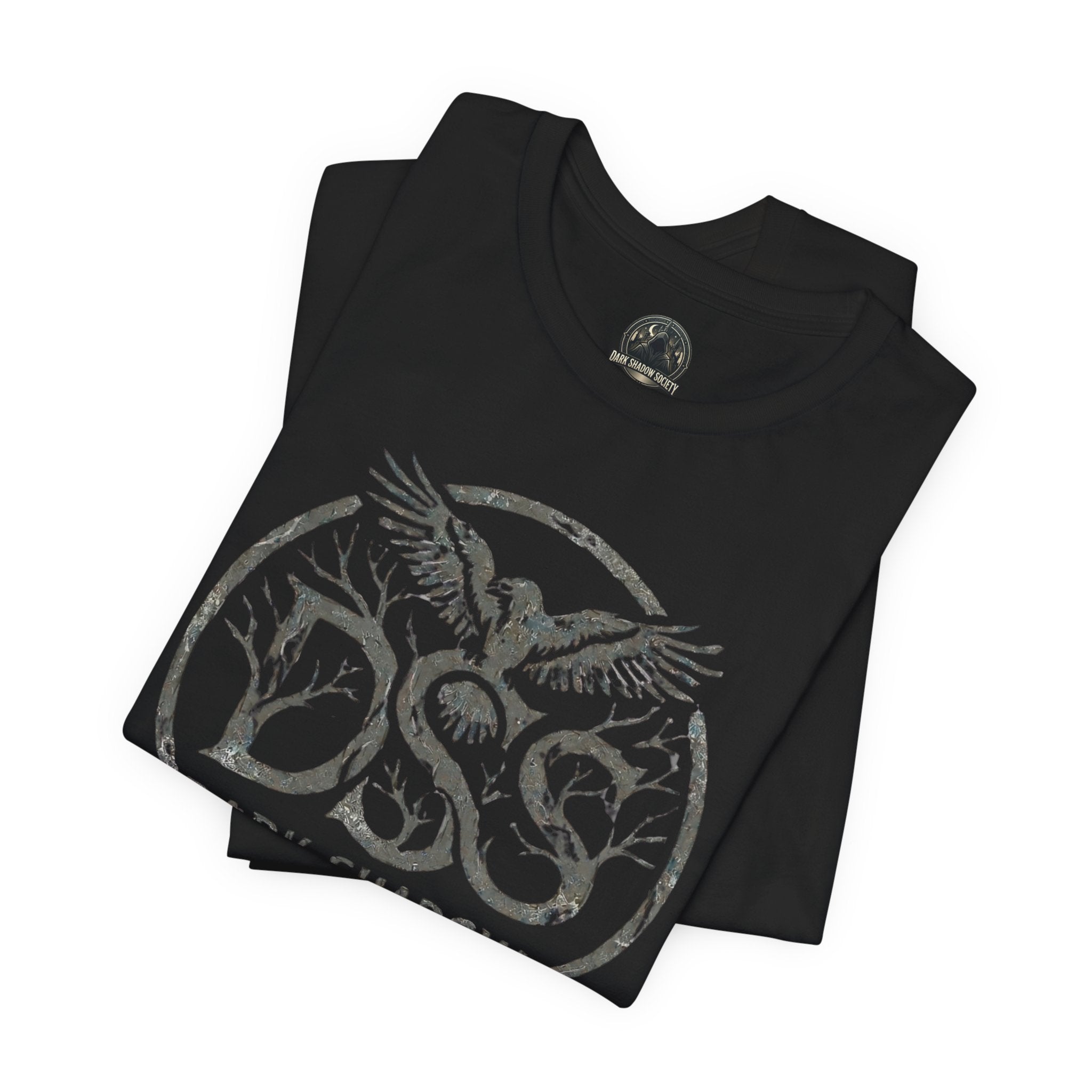 Forest Crow Tee — Dark Nature Graphic T-Shirt